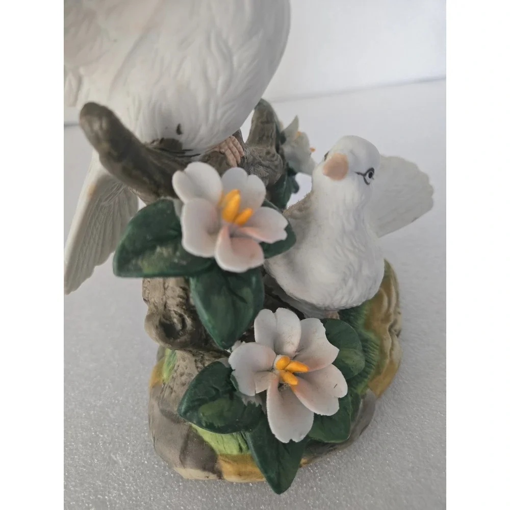 GEI Vintage 1997 White‎ Love Dove Birds Porcelain Ceramic Figurine
